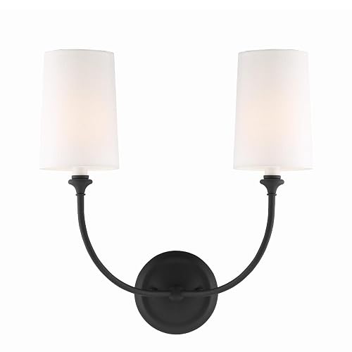 Crystorama Libby Langdon Sylvan 15.5'' Black Forged Sconce