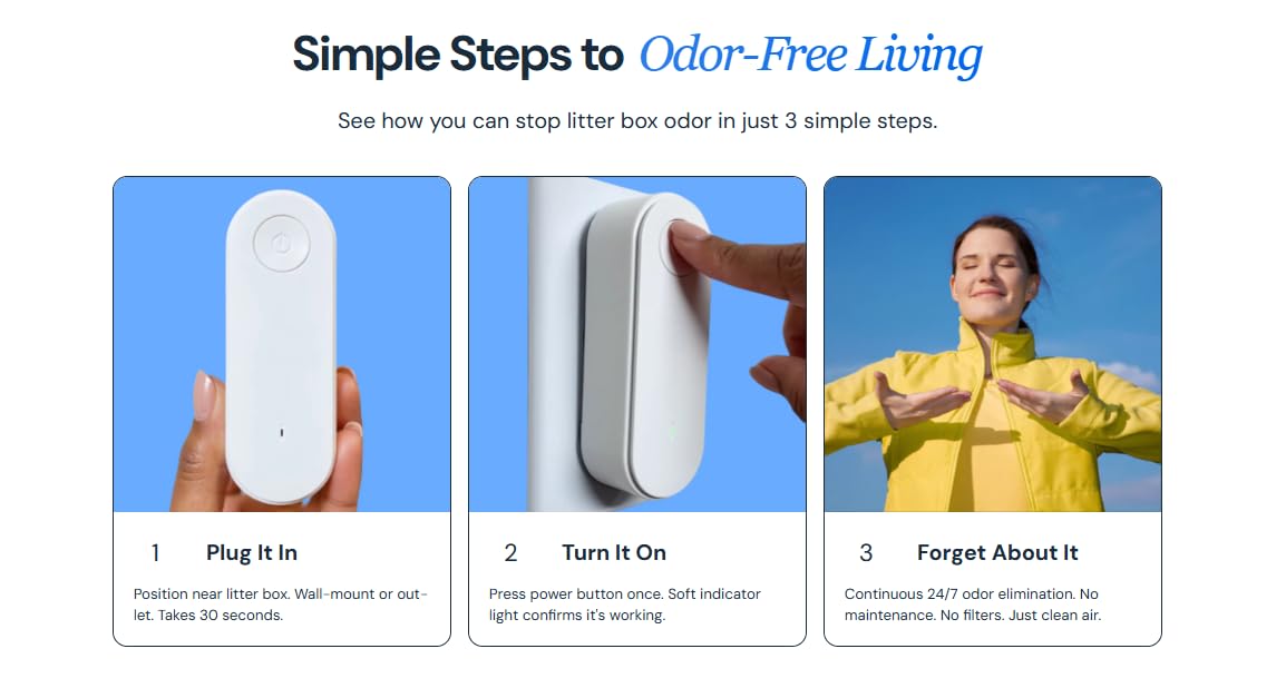 NIUGQXPX Whisko LitterGuard Pro Air Purifiers Plug in, Remove Smell (White)