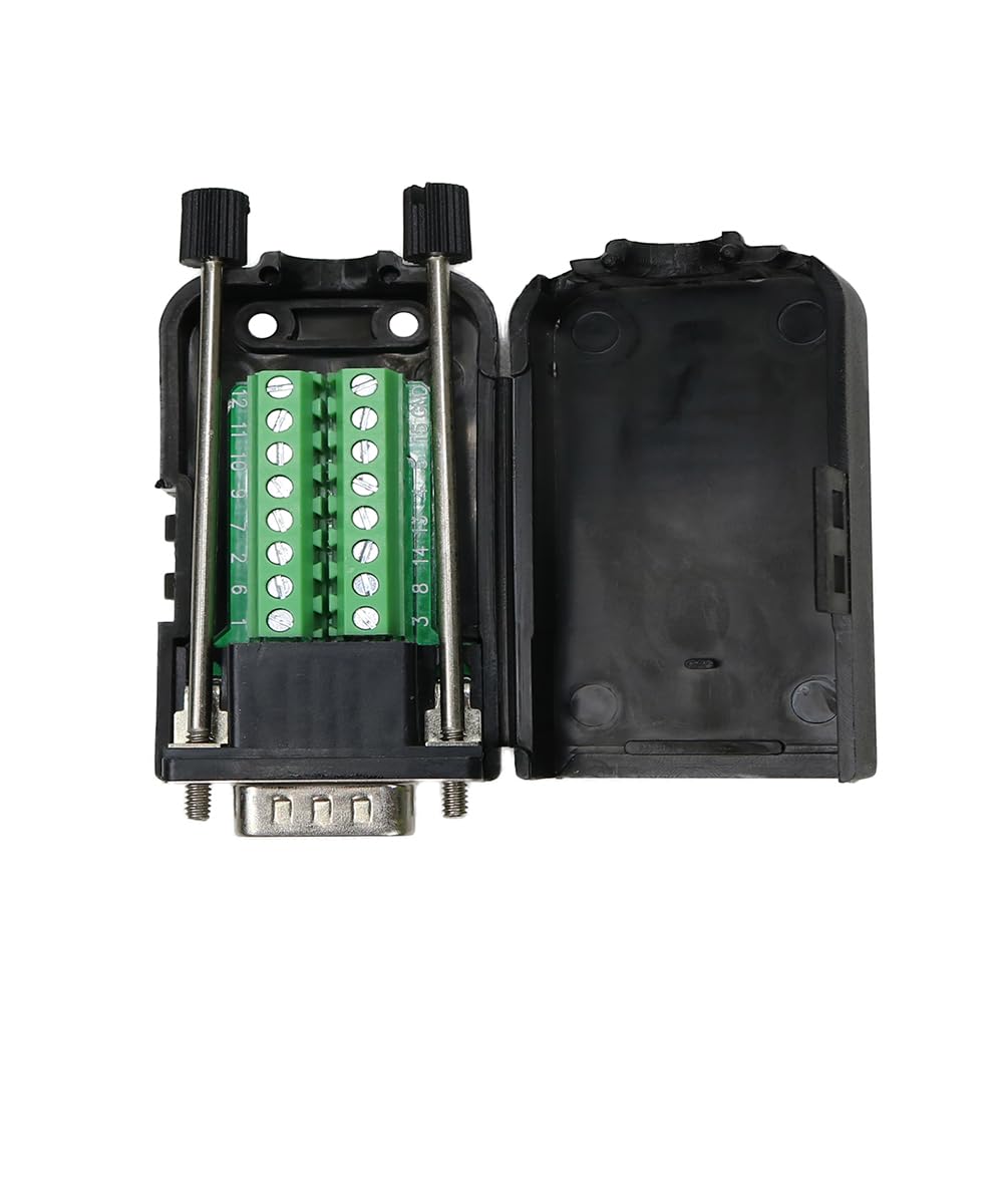 Twinkle Bay D-SUB DB15 Male 15Pin Jack Port to Terminal Breakout Board Connector 3Row Plug, DR15 VGA Male with Case