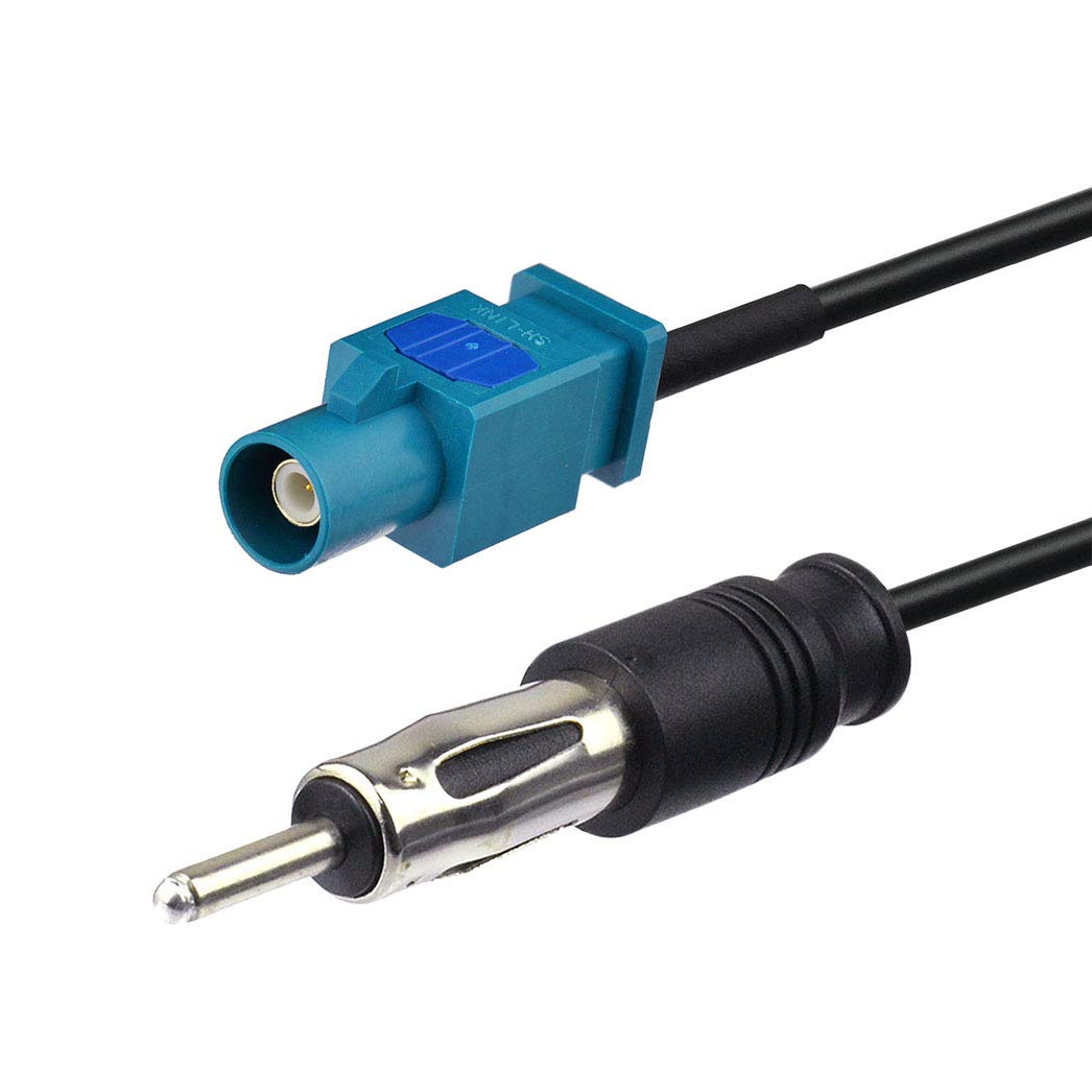 Bingfu Car Antenna Adapter Car Stereo FM AM Radio Antenna Adapter Cable Fakra Z Male to DIN Plug Connector Cable 30cm 1 feet for Car Stereo Audio HD