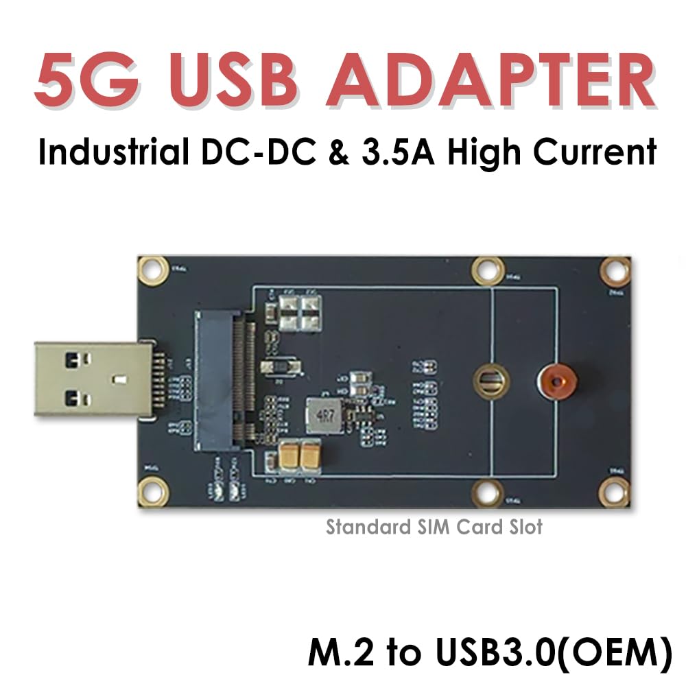 EXVIST 5G LTE USB Adapter M.2 (NGFF) to USB 3.0 Dongle with SIM Card Slot - Compatible with 5G LTE Modules Like Quectel RM500 and RM520N Series