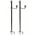 Xtellar 56'' Heavy Duty Trail Camera Mount with Solar Panel Arm - 2-in-1 Adjustable Steel Ground Stake, 360° Swivel Mounts, 3-Spike Base