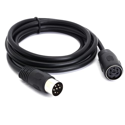 GLHONG Midi Din 6 Pin Plug Connector Extension Cable, 6 Pin Din Male to Female Plug AV Adapter Audio Socket for Digital Audio (1.5 M / 5 FT)