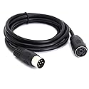 GLHONG Midi Din 6 Pin Plug Connector Extension Cable, 6 Pin Din Male to Female Plug AV Adapter Audio Socket for Digital Audio (1.5 M / 5 FT)