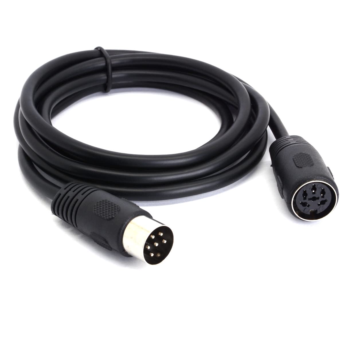 GLHONG Midi Din 6 Pin Plug Connector Extension Cable, 6 Pin Din Male to Female Plug AV Adapter Audio Socket for Digital Audio (1.5 M / 5 FT)