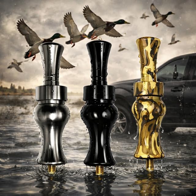Duck Call Truck Antenna, Short 5.5 Inch Heavy Duty Anodized Aluminum Radio Antenna, Universal Kit Fits Most Trucks Including F150, F250, Clear Signal