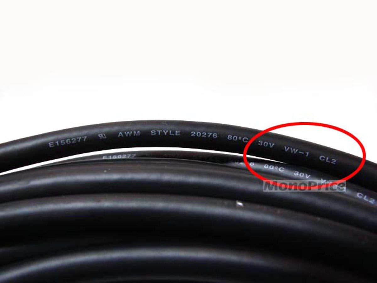 Monoprice 50ft Super VGA M/M CL2 Rated (For In-Wall Installation) Cable w/ Ferrites (Gold Plated)