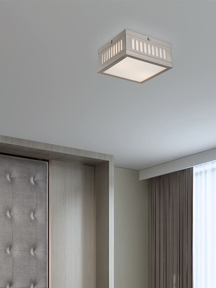Livex Lighting 73162-91 Prentice 2 Light Ceiling Mount, Brushed Nickel