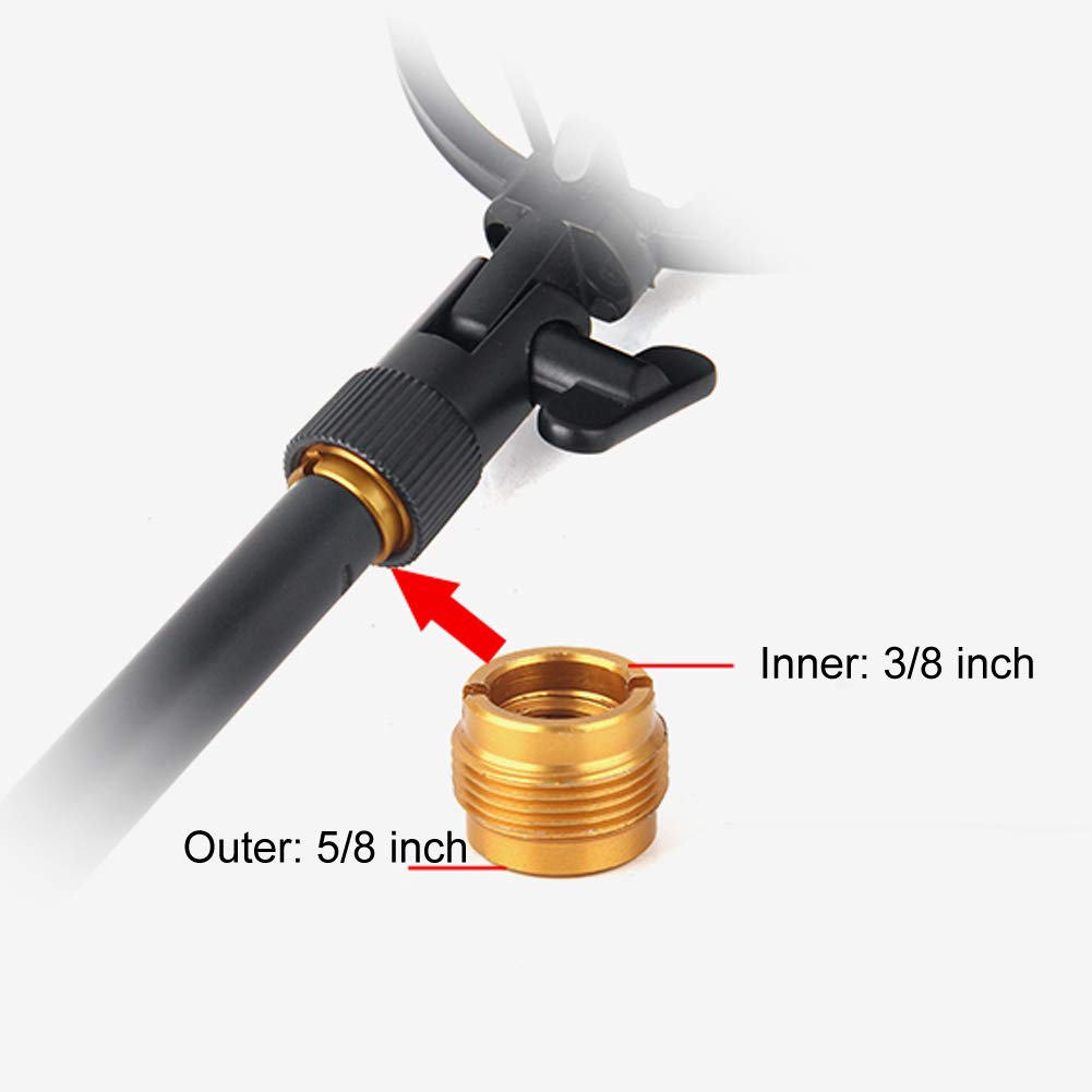 3 Pieces 5/8" Male to 3/8" Female Threaded Nut Screw Adapters Microphone Clip Holder Nut Adapters For Mic Micphone Stand