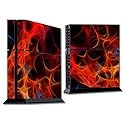 Skin Decal Vinyl Wrap for PS4 Sony Playstation 4 Console (skins only) - orange fire