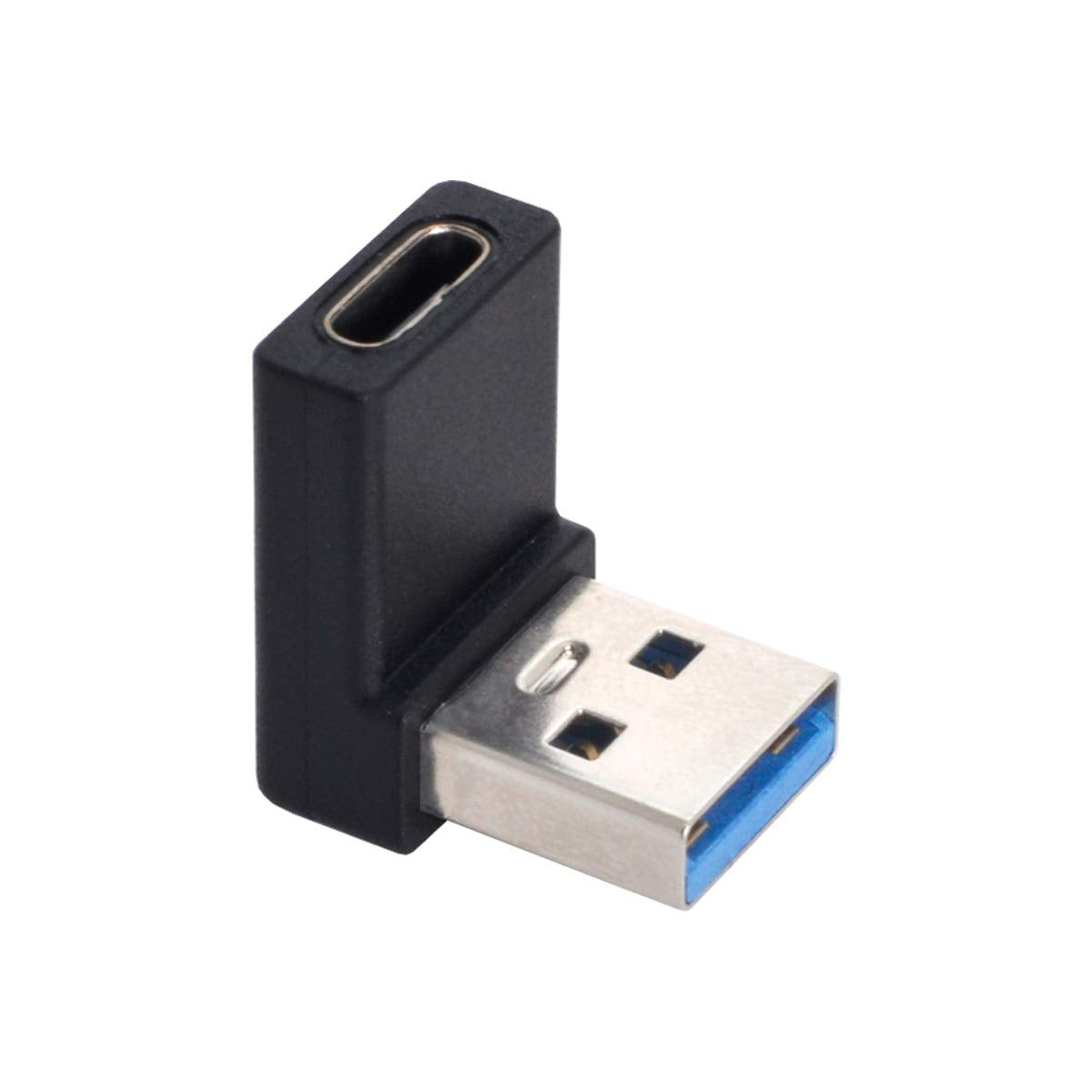 xiwai USB-C Type C Female to USB 3.0 A Male Data Adapter 90 Degree Down Angled for Laptop Desktop, Support 5Gbps Data