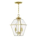 Livex Lighting 2285-02 Westover 2-Light Outdoor Hanging Lantern, Polished Brass