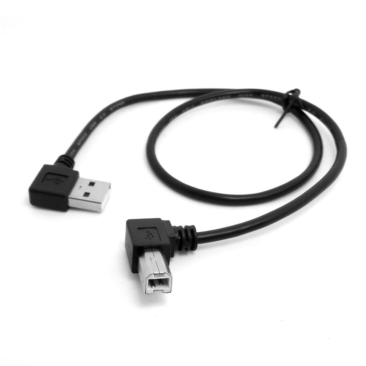 chenyang CY Printer Scanner Cable,USB 2.0 Type A Male to USB 2.0 Type B Male Printer Scanner Cable 90 Degree Angled 50cm