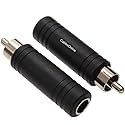 CablesOnline, 2-Pack RCA Male to 1/4" (6.3mm) TS Mono Female Audio Adapters, AV-A22-2