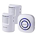 BESTOONE Motion Sensor Alarm, Long Range Wireless Driveway Alarm, Indoor Home Security System Electric Doorbells, 2 Motion Detector and 1 Alarm, 38