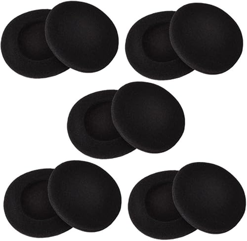 RMISODO 2 Inch Foam Pad EarPad Ear Cover Compatible with Sony Sennheiser Philips Headphone, 5 Pairs, Black