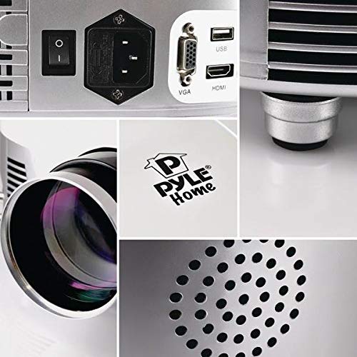 Pyle Video Projector Full HD 1080p - Widescreen Cinema Home Theater Projector, Built-in Stereo Speaker, Digital Multimedia, HDMI, USB & Adjustable