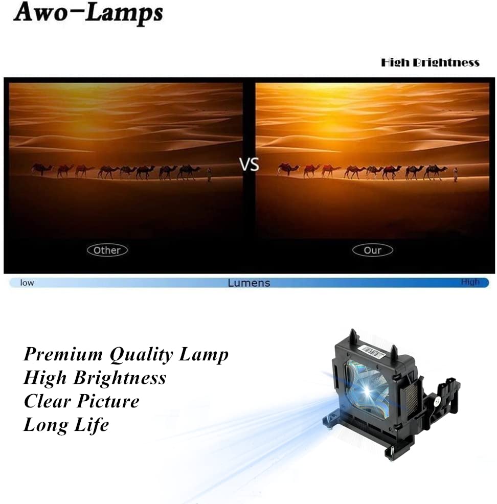 AWO LMP-H210 Replacement Lamp Bulb with Housing for Sony VPL-HW45ES, VPL-HW65ES, VPL-HW45EW Projectors
