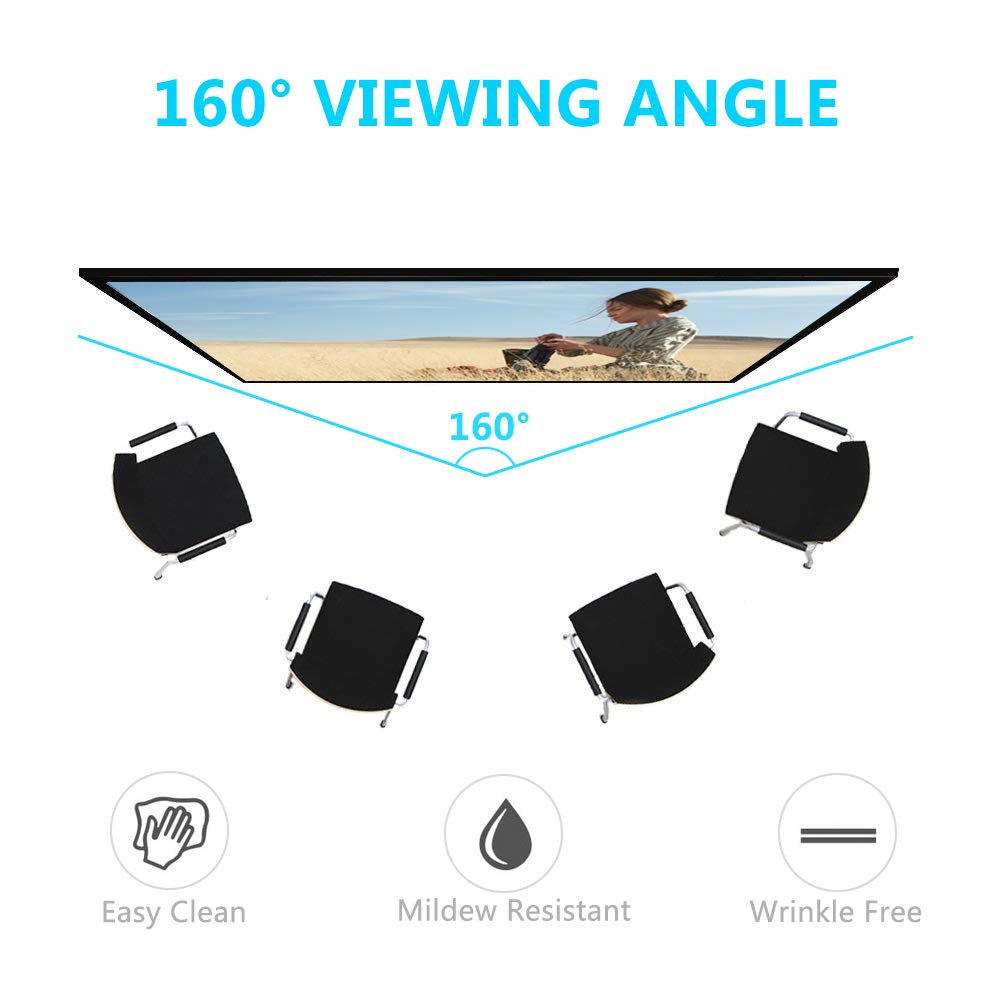 ShowMaven 100in /120in Fixed Frame Projector Screen, Diagonal 16:9, Active 3D 4K Ultra HD Projector Screen for Home Theater or Office (16:9, 120")