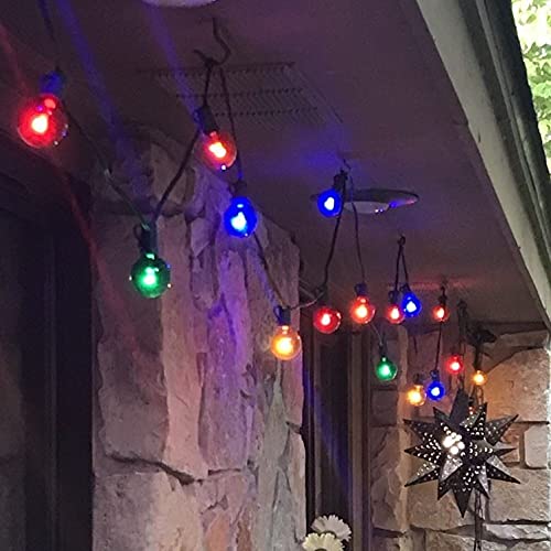 Novelty Lights 5 Pack G50 Glass LED Globe Bulbs, String Light Replacement Bulbs, E17 Intermediate Base, Energy Efficient Outdoor Patio Lighting, Red