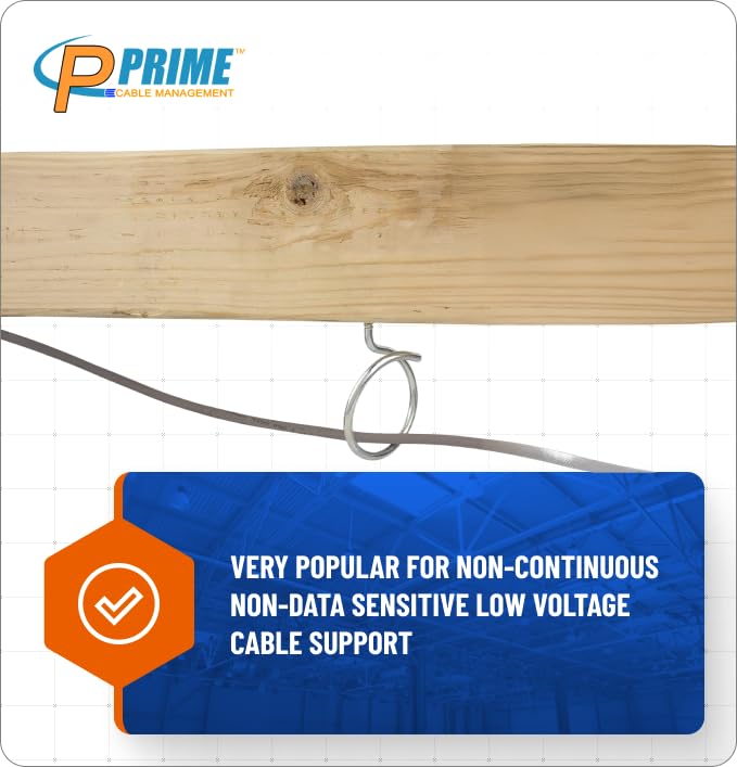 Prime Cable Management Cable & Wire Support Heavy Duty 2 Inch Threaded Bridle Rings Wood Screw, Cable Ring Hangers for Low Voltage Cable Management