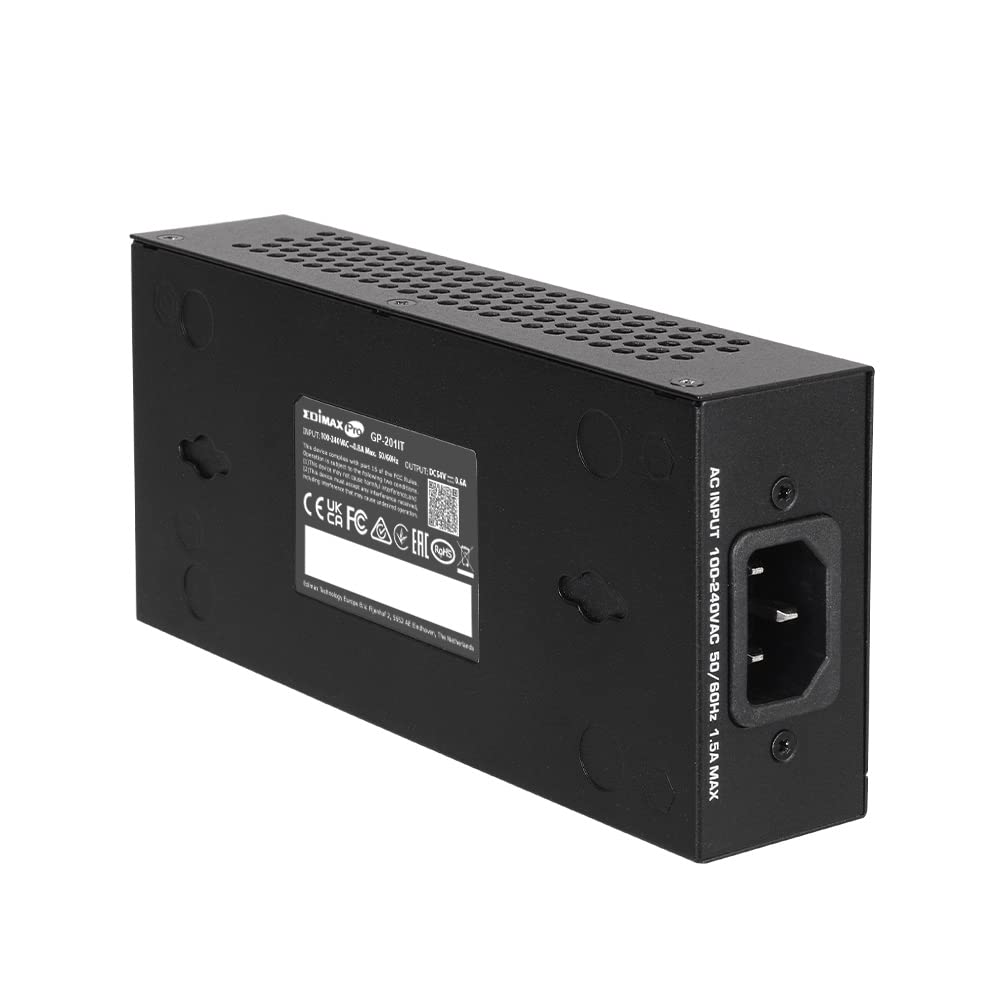 Edimax Pro Gigabit PoE+ 30W Injector Adapter, 2.5 Gbps, Adds Power to PoE Powered Device (PD) for up to 100 Meters (328ft), Powers IP Cameras, IP
