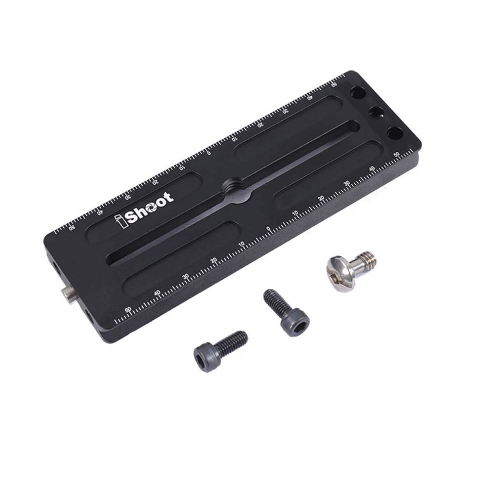 iShoot Quick Release Plate Compatible with Large Camera w/Battery Grip Canon 1DX II 1DX 1Ds Nikon D6 D5 D4 D3 D3S D3X D2X D2H D1 D1X D1H &Arca Fit