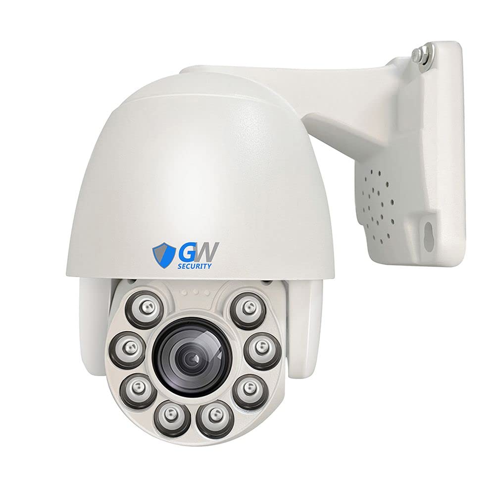 GW Security 8MP Pan Tilt Zoom 2-Way Audio IP PoE 5X Optical Zoom 4K 3840 x 2160p Starlight Outdoor Indoor Waterproof Security High Speed Dome PTZ