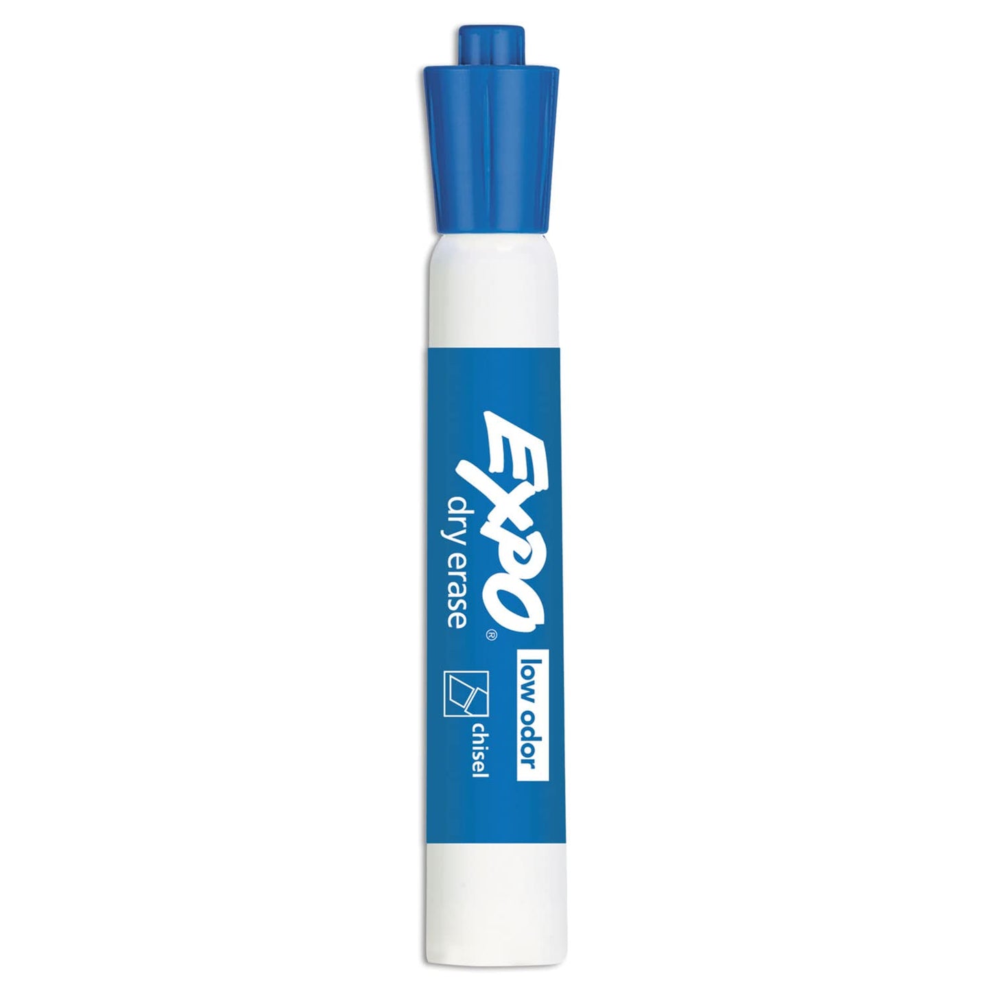 EXPO Dry Erase Markers, Low Odor Ink, Blue, Chisel Tip, 12 Count - Whiteboard, Calendar, Organization, Essential Supplies for Office, School
