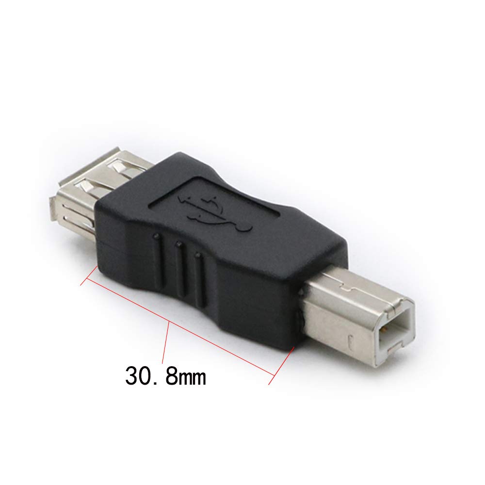 rgzhihuifz 3 Pack USB 2.0 AF/BM Adapter Type A Female to USB B Print Male Adapter Connector Converter Plug