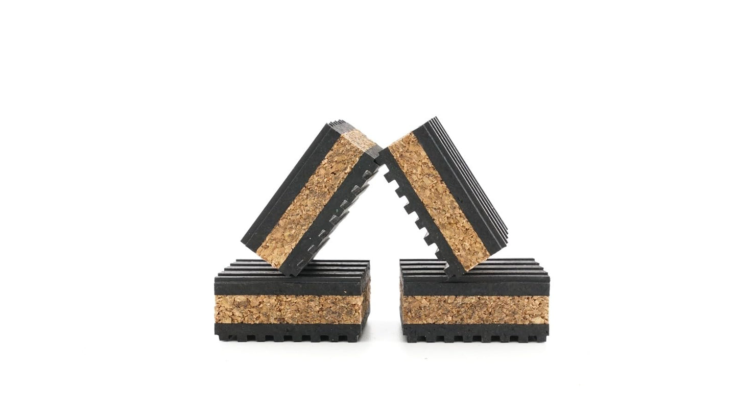 Tuneful Cables Sound Isolation Pads. Cork Pads for Turntables to Reduce Vibration & Skipping (1" Pack of 4)