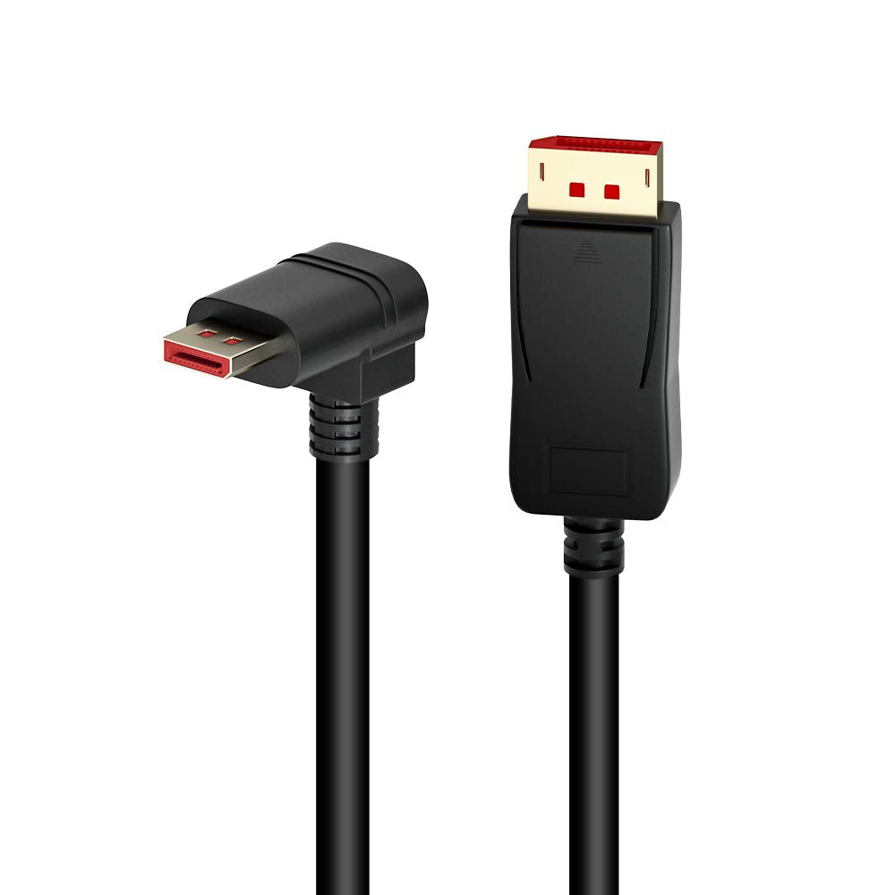 ALYYDBG 8K@60Hz 90 Degree Right Angle DP 1.4 Cable, Male to Male Right Angled Displayport 1.4 Cable Cord 8K@60Hz, 4K@144Hz, 2K@165Hz, 1.8M/6FT