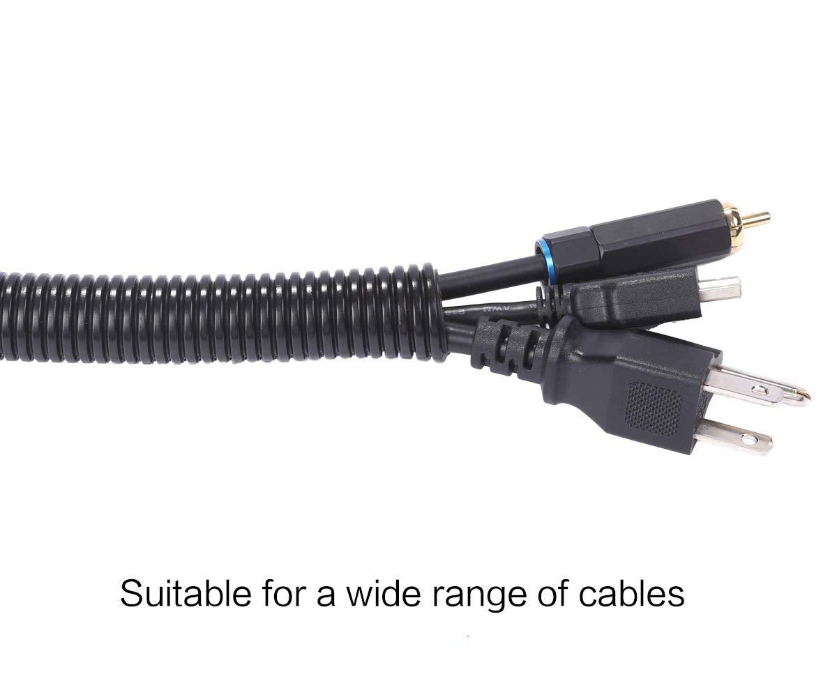 Alex Tech 25ft - 1/4 inch Split Wire Loom Tubing - Black