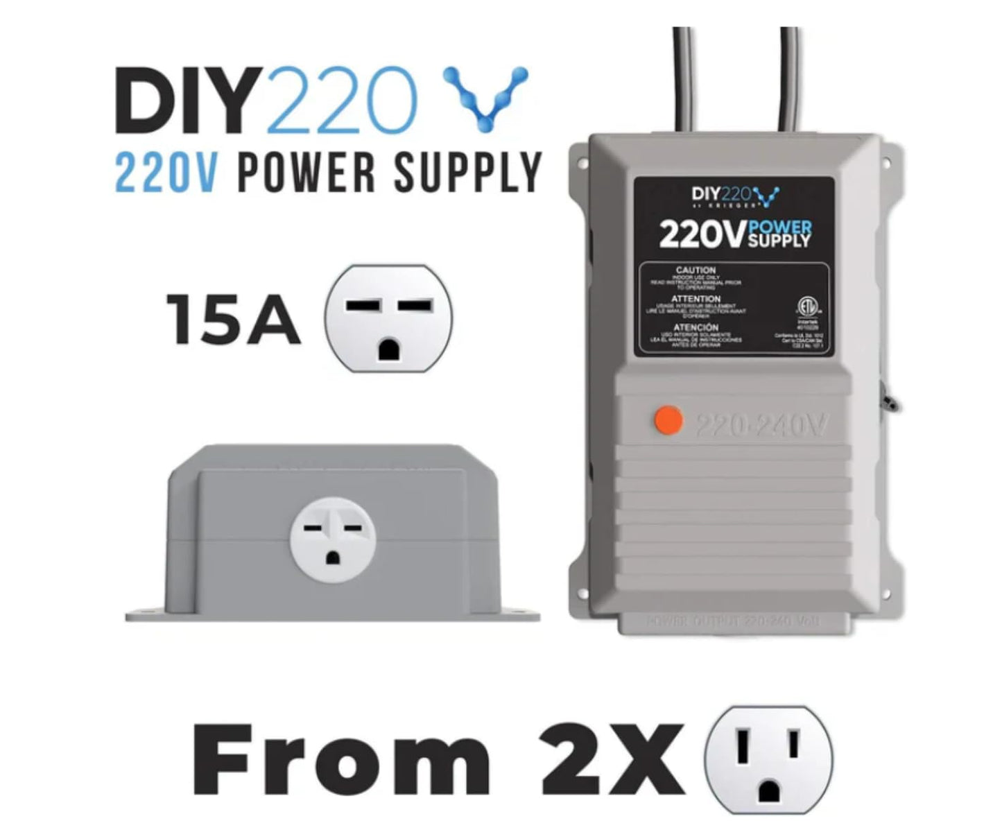 Quick Connect 220V Power Supply Converter and Travel Plug Adapter Kit (220V Voltage Converter)