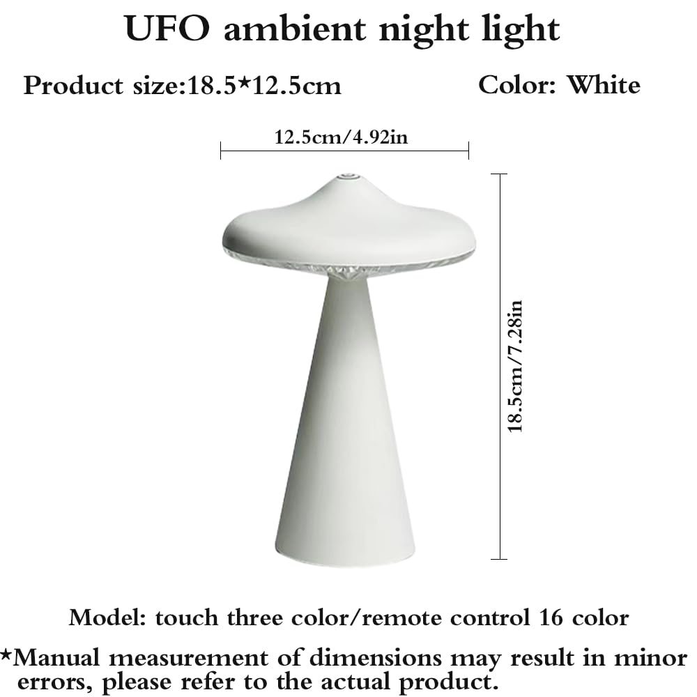 ANQIA UFO Led Night Light for Kids,Flicker-Free USB Rechargeable Light Bedside Desk Lamps with 3 Lighting Modes Birthday Halloween & Christmas Gifts