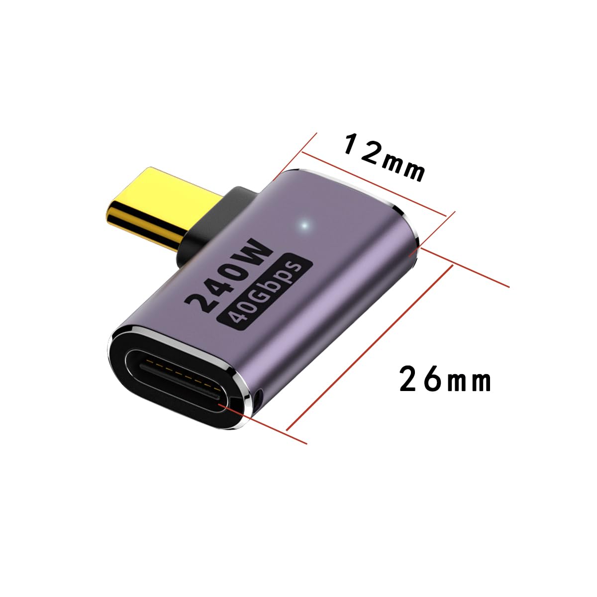 rgzhihuifz Right Angle USB C Male to Female Adapter Extender .Type C Coupler with PD 240W 40 Gbps 8K/60hz Video Compatible for Thunderbolt 4/3…