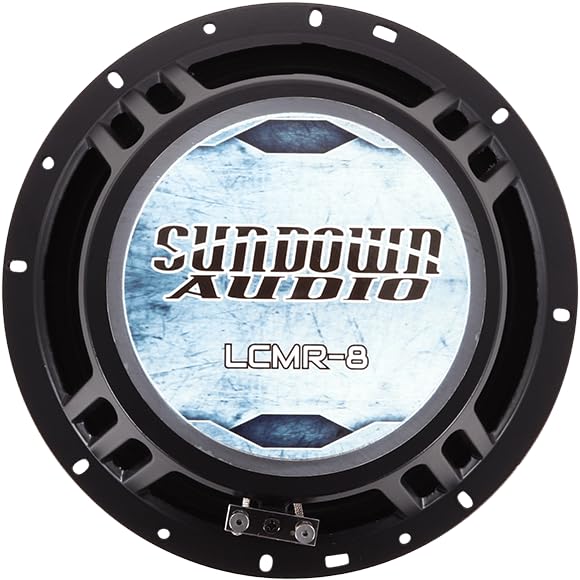Sundown Audio LCMR-8 Midrange Speaker - 100W RMS, 8-Ohm - 8" Car Audio Midbass Driver with Phase Plug, Ferrite Magnet - High-Efficiency Single Unit (Each)