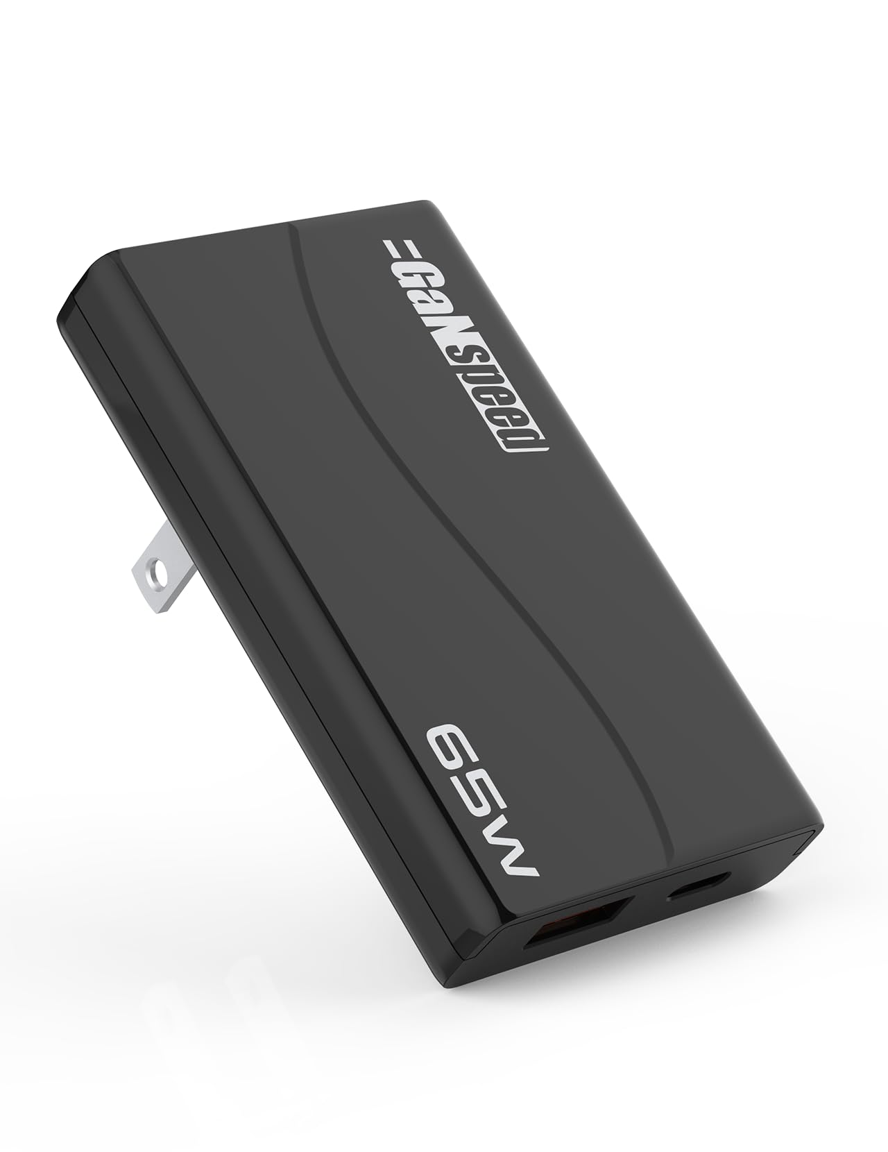 GaNspeed USB C USB A GaN Charger 65W, Foldable PD PPS Fast Charger, 2-Port Compact Wall Charger for MacBook Pro/Air, Galaxy S22/S20, iPad Pro, iPhone