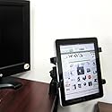 ChargerCity 4" Desktop Stand C Clamp Tablet Mount for Distance Learning with 360° Swivel Adjust Holder for Apple iPad Air Pro Mini Surface Pro Samsung