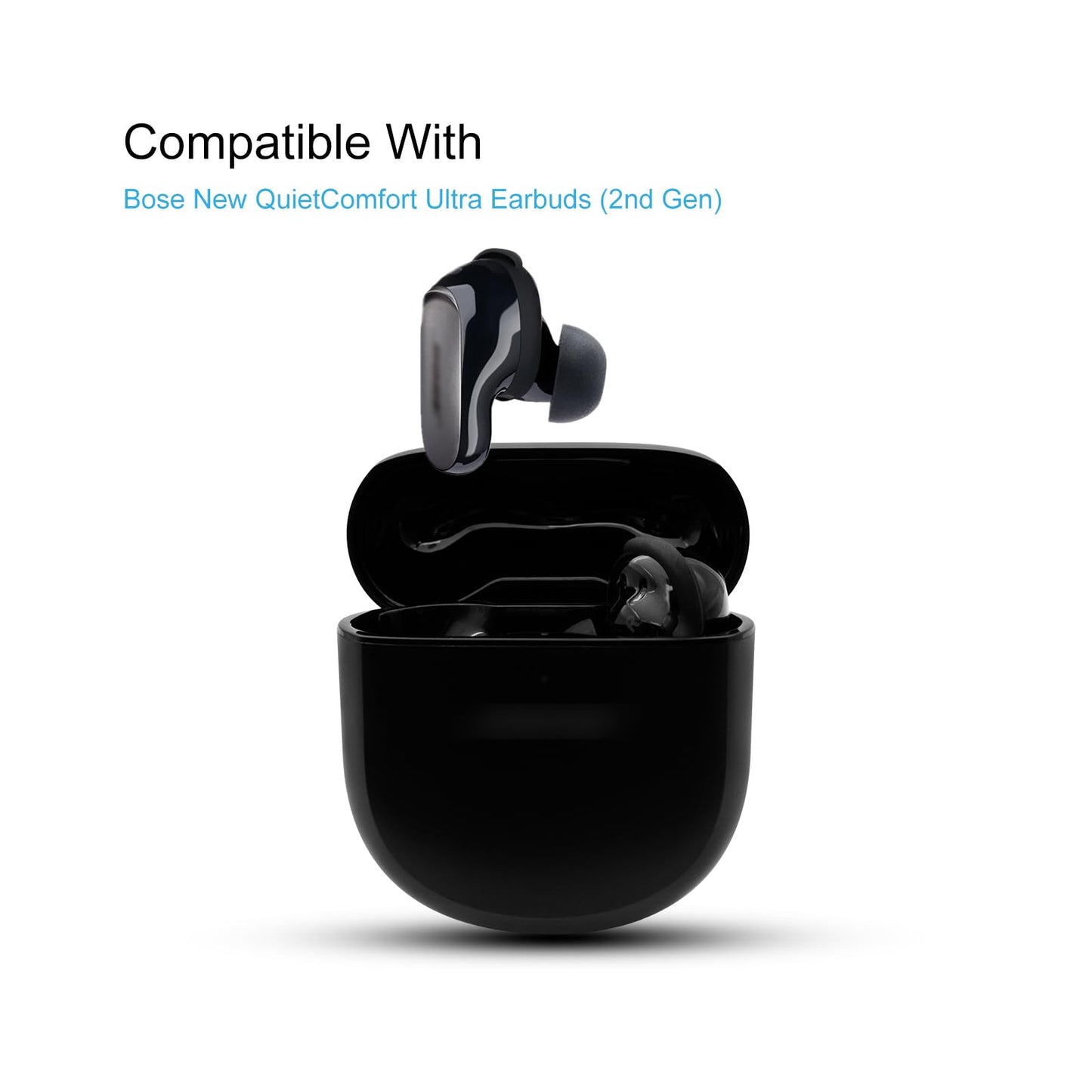 Replacement Ear Tips for Bose New QuietComfort Ultra Earbuds (2nd Gen) Wireless Earbuds, Memory Foam Tips 3 Pairs (S/M/L) Black
