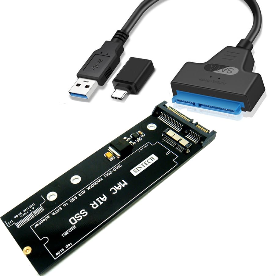 Sintech 18pin to SATA Adapter with USB3.0/Type C SATA Cable for SSD from 2010-2011 MacBook AIR A1369 A1370 A1377 (Not Fit Any SSD from MacBook Air