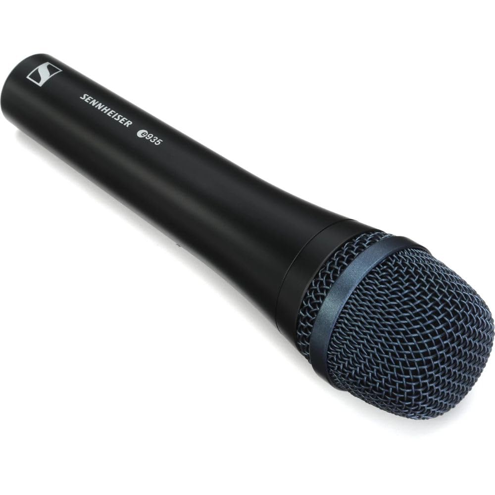 Sennheiser E 935 Cardioid Dynamic Vocal Microphone Bundle w/Pig Hog PHM10 8mm Mic Cable Polishing Cloth
