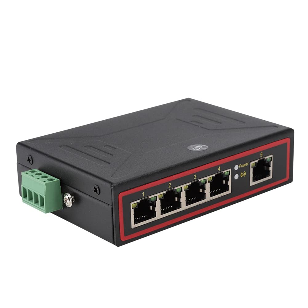 Industrial-Grade 5-Port Unmanaged Gigabit Ethernet Switch,DIN-Rail Mount,5 Port Gigabit Ethernet Industrial-Grade Network Switch 10/100/1000Mbps