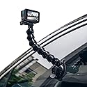 SUREWO Flexible Gooseneck Suction Cup Camera Car Mount Compatible with Gopro Hero 13 Black,Hero 12/11/10/9/8/7/6/5 Black,DJI Osmo Action 5
