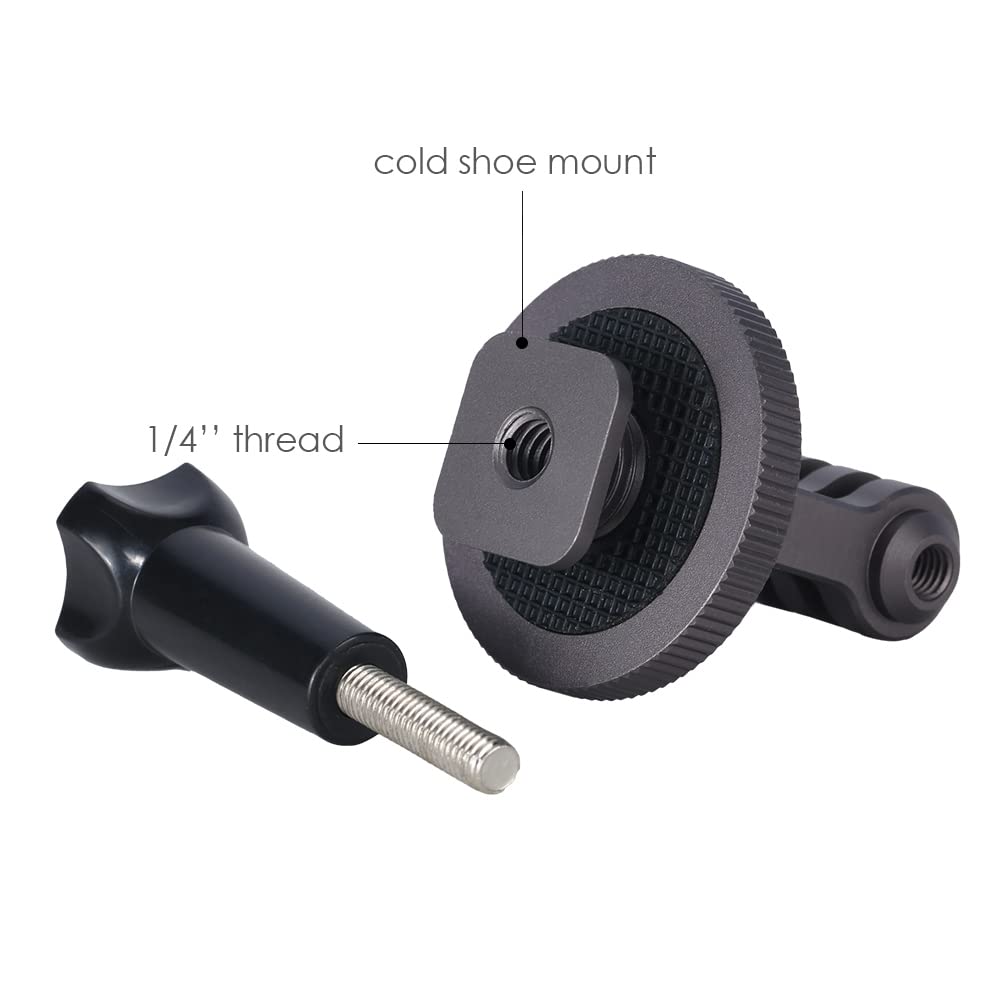 NICEYRIG Hot Shoe Mount Adapter for GoPro Hero 10/9/8/7/6/5, DJI Osmo Action, AKASO Brave 8/7/6 Applicable for Tripod Selfie Stick Monopod and DSLR