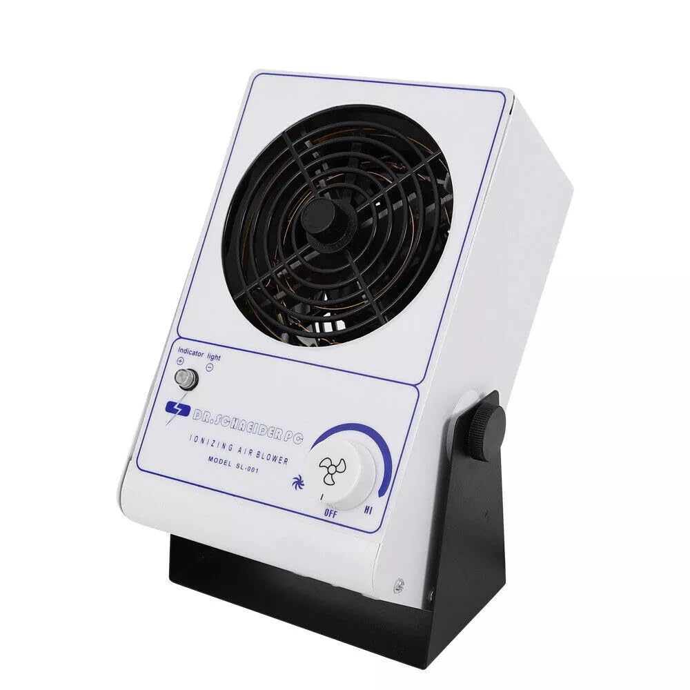 Pxolerig Ionizing Air Blower Fan Ion Anti-Static Elimination Discharge ESD Blower Fan 110V Ionizer Desktop Eliminator