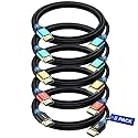 Maximm HDMI 2.1 Cable 10 Feet, Multicolor, 5 Pack, 8K 60Hz 4K 120Hz Ultra High Speed, 48Gbps, eARC, Dolby Vision