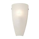 Possini Euro Design Isola Modern Wall Sconce Lighting Brushed Nickel Hardwired 13 1/4" High Fixture Frosted Art Glass White Stripe for Bedroom