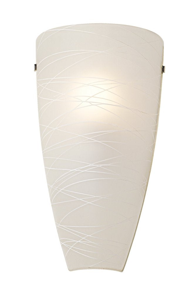 Possini Euro Design Isola Modern Wall Sconce Lighting Brushed Nickel Hardwired 13 1/4" High Fixture Frosted Art Glass White Stripe for Bedroom