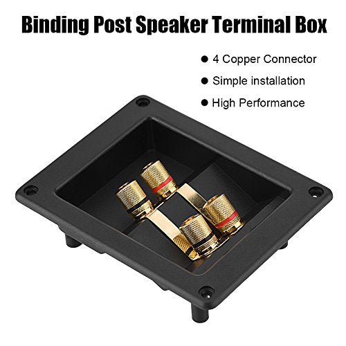 4-Way Speaker Box Terminal, 4 Copper Binding Post Terminal Cable Connector Speaker Box Subwoofer Plug